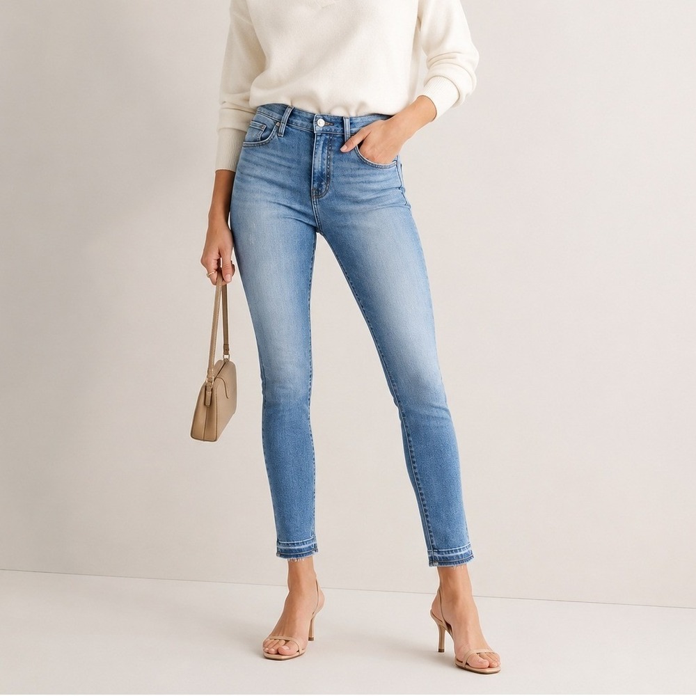 J.Crew Point Sur‎ Hightower Straight Jeans Women's Size 28 Let Down Hem Stretch
